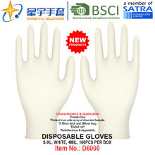 Luvas de nitrilo descartáveis, brancas, sem pó, 100 / caixa (S, M, L, XL) com CE. Luvas de exame